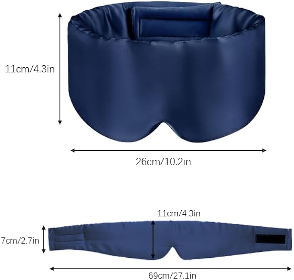 Problems Solved natural silk sleep mask with adjustable strap, comfortable eye cover for women and men, ideal for restful sleep.