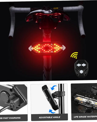 Ultra Bright Smart Bike Tail Light, USB Rechargeable Brake Sensing Bicycle Light