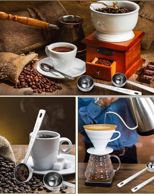 2 Pieces 15ml and 30ml Coffee Measuring Sets with Long Handle, Stainless Steel