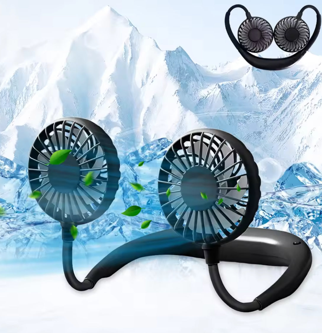 Portable Dual-Head Neck Fan with 3-Speed Adjustment - Problems Solved