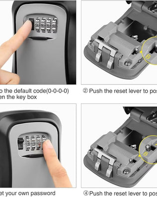 Problems Solved wall-mounted key safe lock box with numeric keypad for outdoor key storage and secure access.