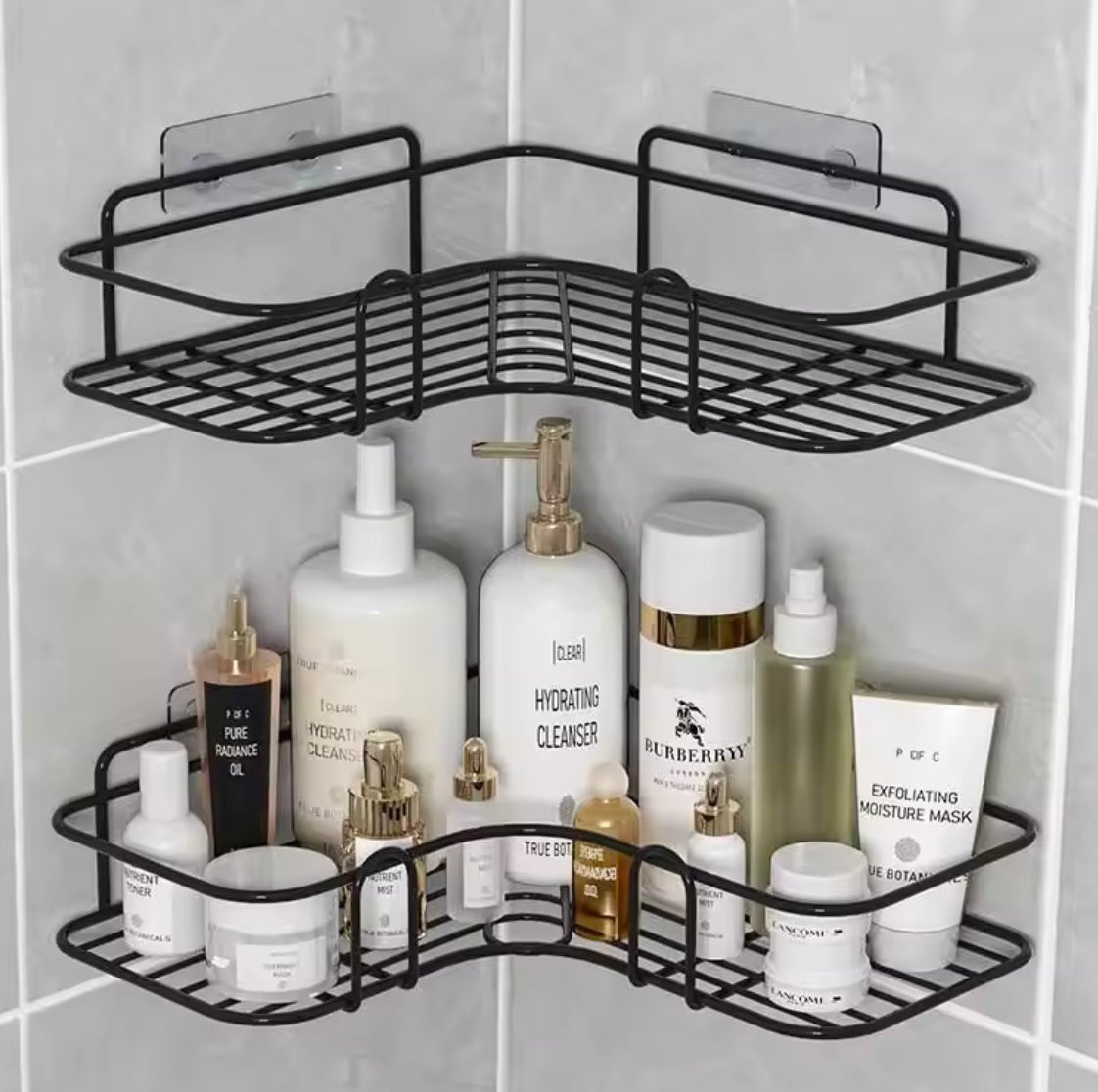 No-Drill Wall-Mounted Bathroom Triangle Corner Shelf 2PCS - Problems Solved