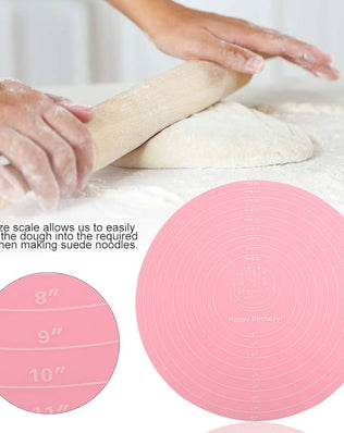 Silicone Baking Mat with Measurements for Cake Turntable Stand NonStick Heat
