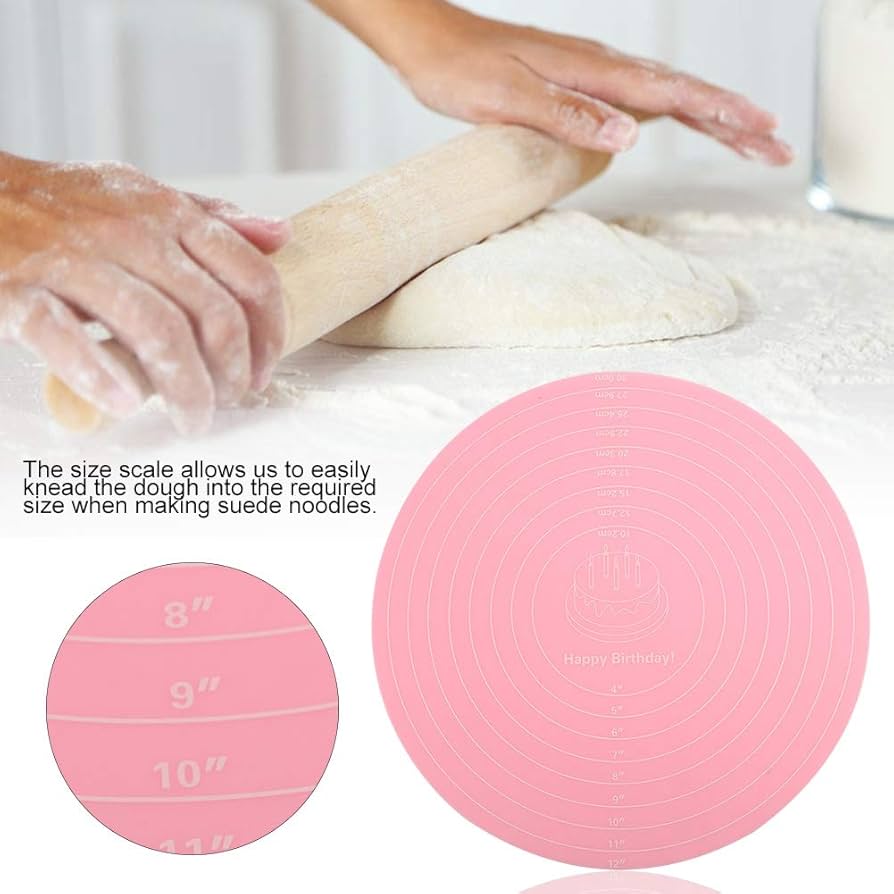 Silicone Baking Mat with Measurements for Cake Turntable Stand NonStick Heat