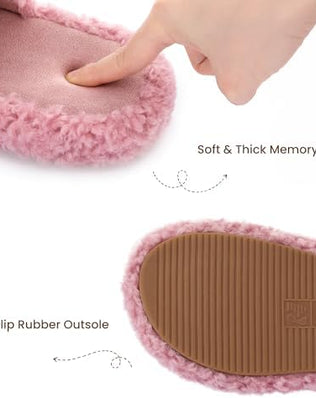 Women's Chic Pluffie Faux Fur Open Toe Memory Sole Indoor Outdoor Slippers, Pink, 38/39