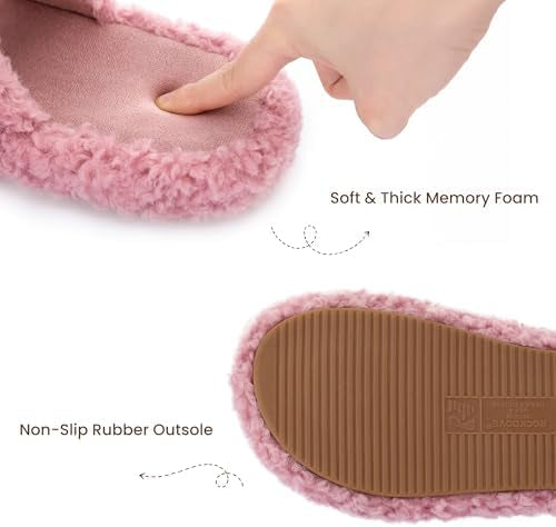 Women's Chic Pluffie Faux Fur Open Toe Memory Sole Indoor Outdoor Slippers, Pink, 38/39