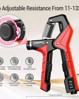 Problems Solved hand grip strengthener and forearm exerciser with adjustable tension and ergonomic design for hand and forearm training.