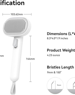 Cat Brush with Release Button, Cat Grooming Brush for Long or Semi-Short Haired Cats