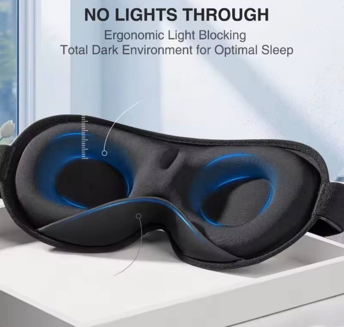 Problems Solved 3D Weighted Sleep Mask for Women and Men, light-blocking eye mask for restful sleep and relaxation.