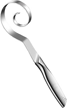 Problems Solved Danish Dough Whisk, stainless steel seamless mixing tool for sourdough bread baking, with ergonomic handle and wire loops