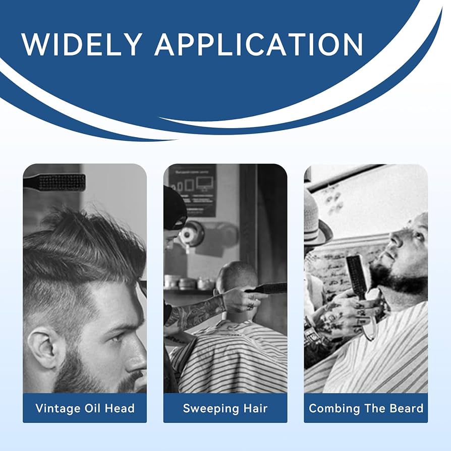 3PCS Fade Brush, Barber Beard and Hair Cleaning Brush Nylon Vintage Oil Head Duster