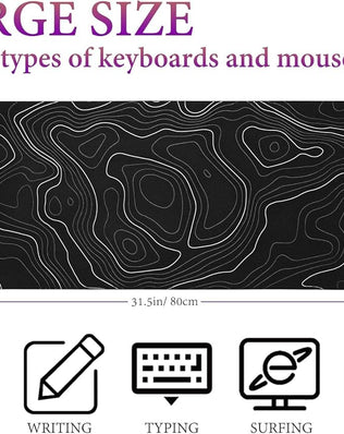 Large Problems Solved gaming mouse pad with non-slip base, 800 x 300 mm desk pad for smooth mouse movement and stability.