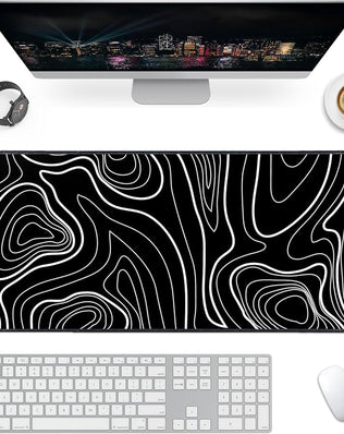 Problems Solved XXL gaming mouse mat with large 800x300mm surface, non-slip rubber base, ideal for desk gaming setups.