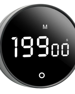 Problems Solved digital kitchen timer with magnetic back showing countdown display and control buttons for precise timing.