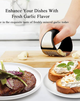Problems Solved Eastrise stainless steel garlic press and rocker crusher masher for efficient, portable manual garlic crushing.
