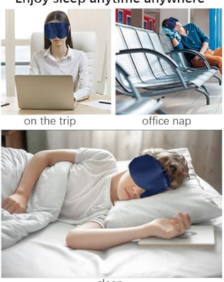 Problems Solved silk sleep mask for women and men with adjustable strap, 100% natural silk eye mask for restful sleep.