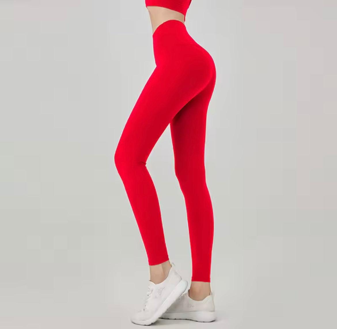 Women’s solid color high waist elastic fitness pants by Problems Solved, featuring a tight fit and sleek athletic style.