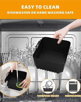 Problems Solved silicone liners for Ninja AF500UK 10L dual air fryer, reusable accessories for easy cleanup and food safety