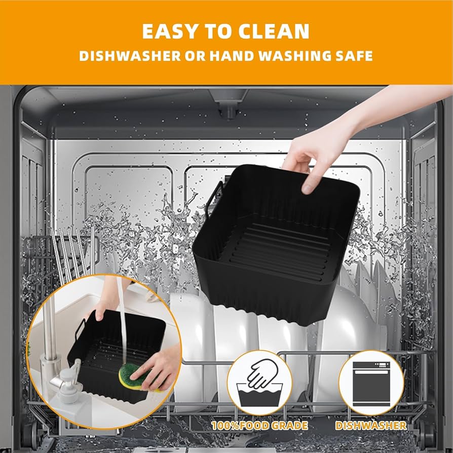 Problems Solved silicone liners for Ninja AF500UK 10L dual air fryer, reusable accessories for easy cleanup and food safety