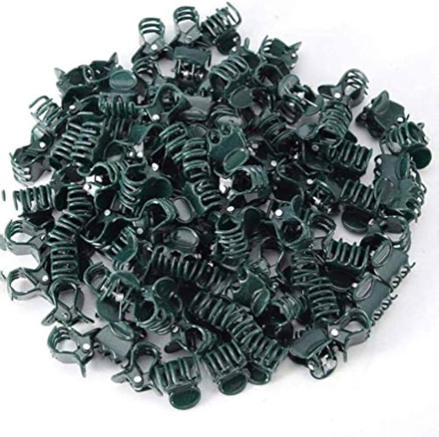 100Pcs Plant Support Clips, Garden Plastic Mini Stalks Flower Garden Tools Stem Clips
