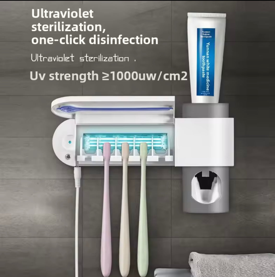 Wall-Mounted Solar UV Toothbrush Sterilizer with Holder - Problems Solved