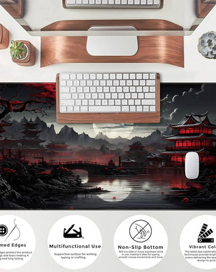 Problems Solved LeKuni large gaming mouse pad, XXL size 900x400mm with stitched edges, ideal for gamers and desk setups.