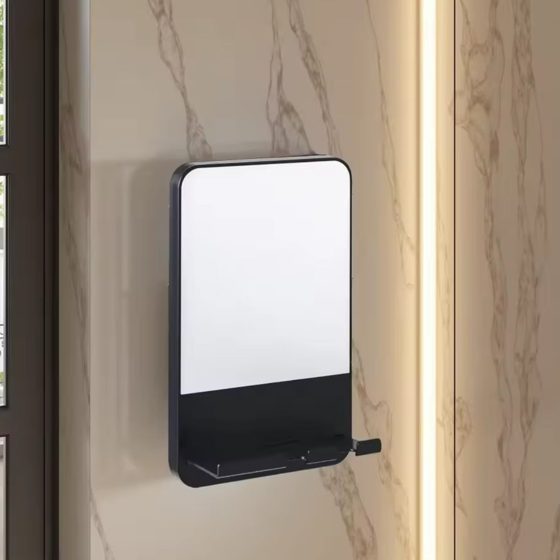Shower Shaving Mirror with Storage Tray, with Razor Holder, Suction Cup Removable - Problems Solved
