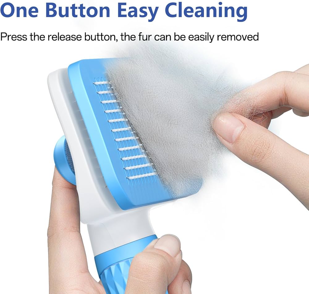 Cat Brush for Long and Short Hair Cats, Self-cleaning Dog Brush for Shedding