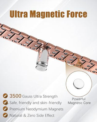 Copper magnetic bracelet for men by Problems Solved, featuring 99% pure copper and strong magnetic accents.