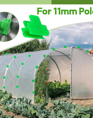 Pack of 50 Greenhouse Clamps, Diameter 11 mm Polytunnel Clip, Garden Plant Clips