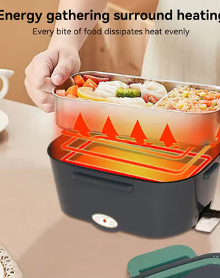 Portable Electric Lunch Box  Stainless Steel Heated Food Container - Problems Solved