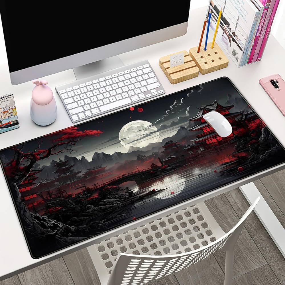 Large LeKuni gaming mouse pad by Problems Solved, XXL 900x400mm with stitched edges, ideal for gamers and smooth mouse movement.