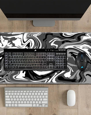 Problems Solved large mouse pad desk mat with non-slip rubber base, stitched edges, measuring 70x30cm for smooth computer use