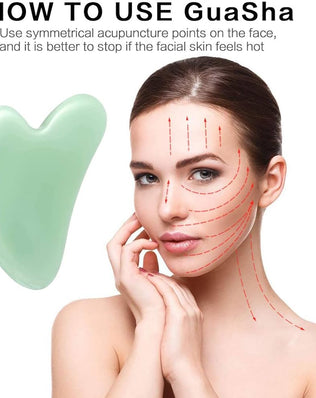 Gua Sha Tool, Jade Stone Guasha Massage Tool for Scraping Facial and SPA