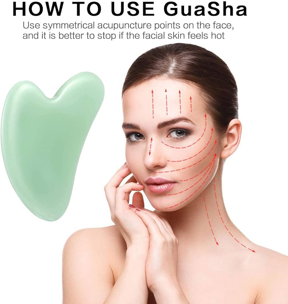 Gua Sha Tool, Jade Stone Guasha Massage Tool for Scraping Facial and SPA