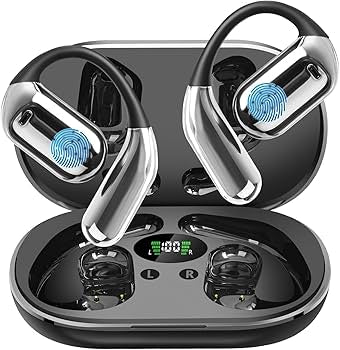 Problems Solved Translation Earbuds with AI, showing sleek black earbuds and charging case for real-time language translation in 144 languages.