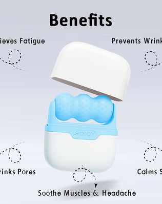 Ice Roller for Face and Eyes - 2 Roller Facial Skin Care Tools Cold Face Ice Roller Massager