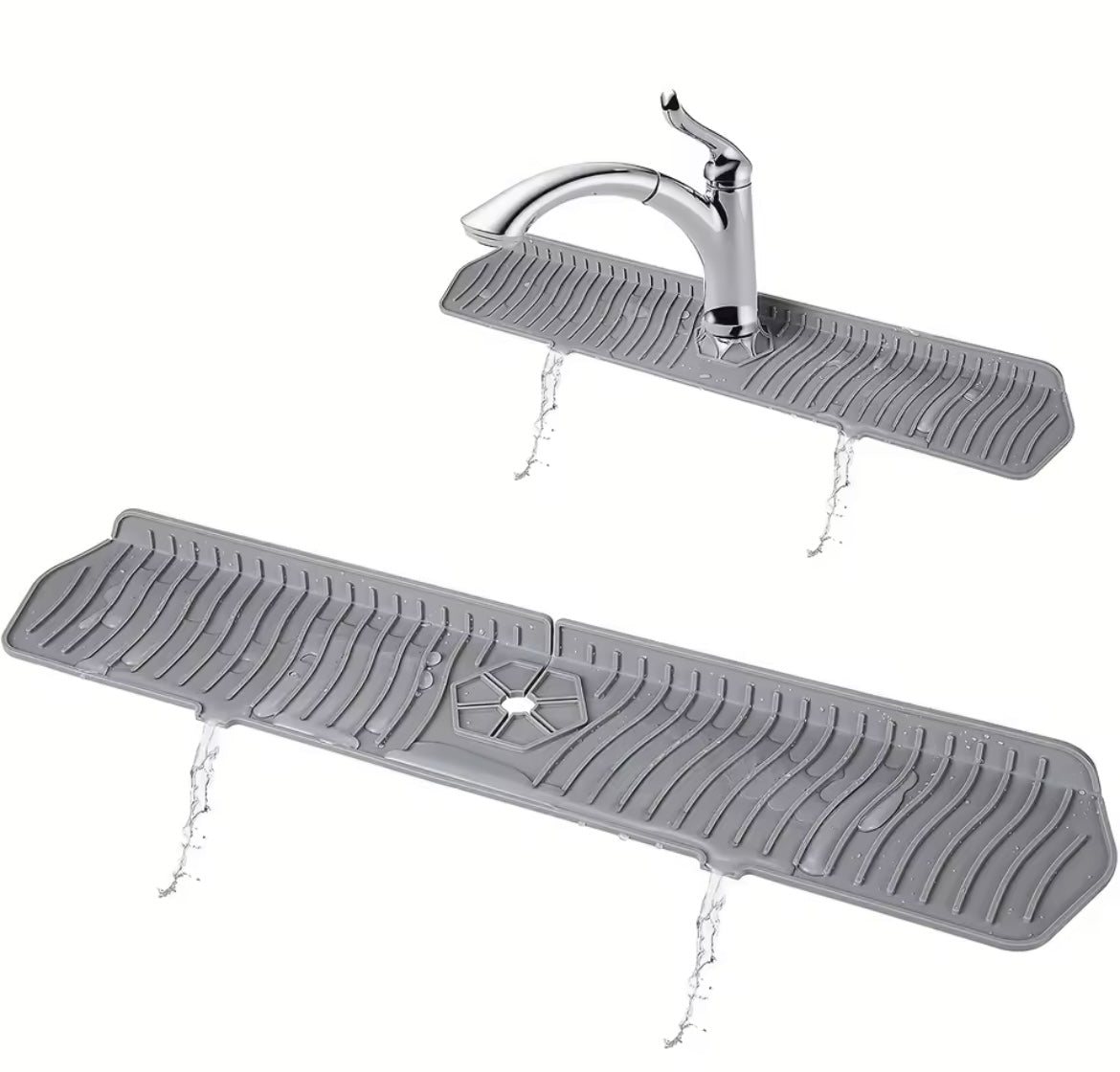 Long Silicone Sink Faucet Splash Guard Mat 2PCS - Problems Solved