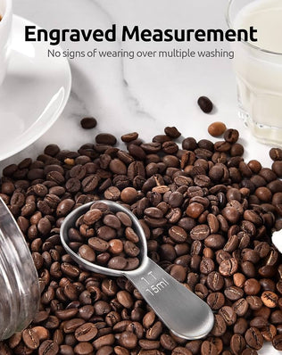U-Taste 18/8 Stainless Steel Coffee Scoop 15ml Metal Measuring Spoon with Handle