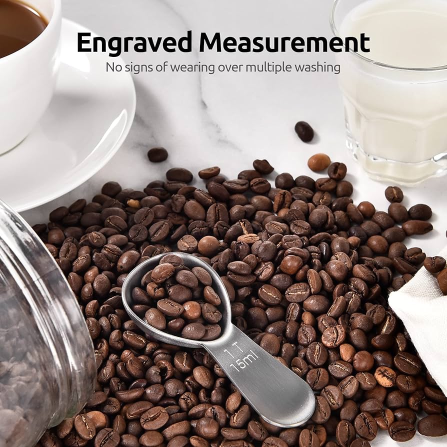 U-Taste 18/8 Stainless Steel Coffee Scoop 15ml Metal Measuring Spoon with Handle