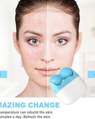 Ice Roller for Face and Eyes - 2 Roller Facial Skin Care Tools Cold Face Ice Roller Massager