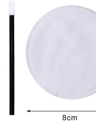 Set of 200 black disposable lip brushes by Problems Solved for makeup, lipstick, and lip gloss application, shown in a close-up view.