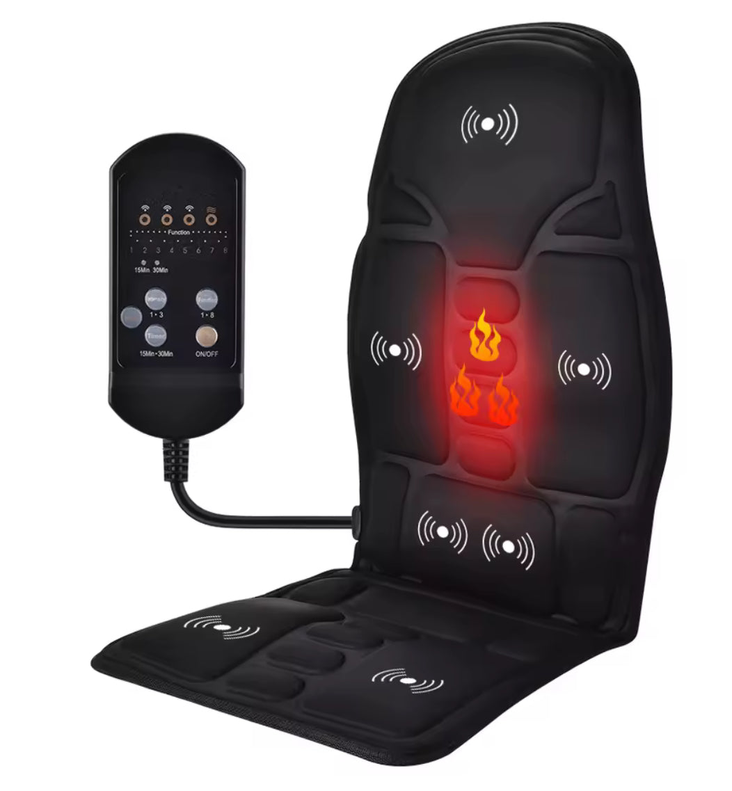 Massager Chair Pad Electric Heating Vibrating Cervical Neck Back Body Cushion - Problems Solved