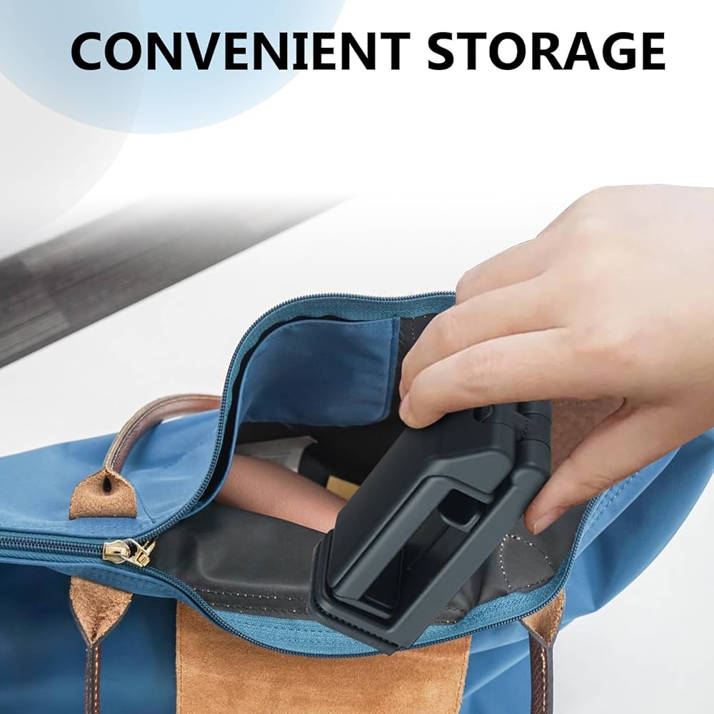 Problems Solved airplane in flight phone holder with 360° rotating clamp, universal adjustable mount for secure smartphone attachment.
