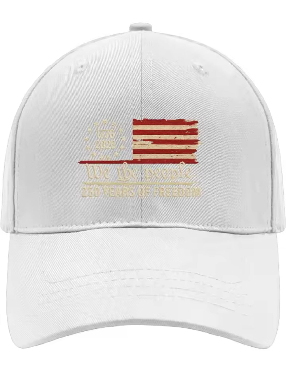 Problems Solved retro washed printed U.S. 250th anniversary baseball hat with embroidered design, casual and vintage style.