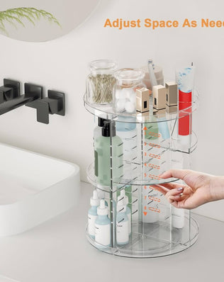 Rotating Makeup Organizer, DIY 8 Adjustable Layers Spinning Skincare Organizer
