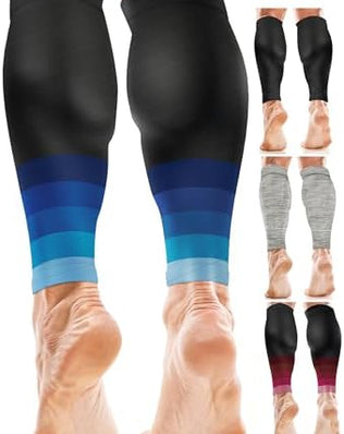 Problems Solved calf support compression sleeves for women and men, designed for running and providing calf muscle support.