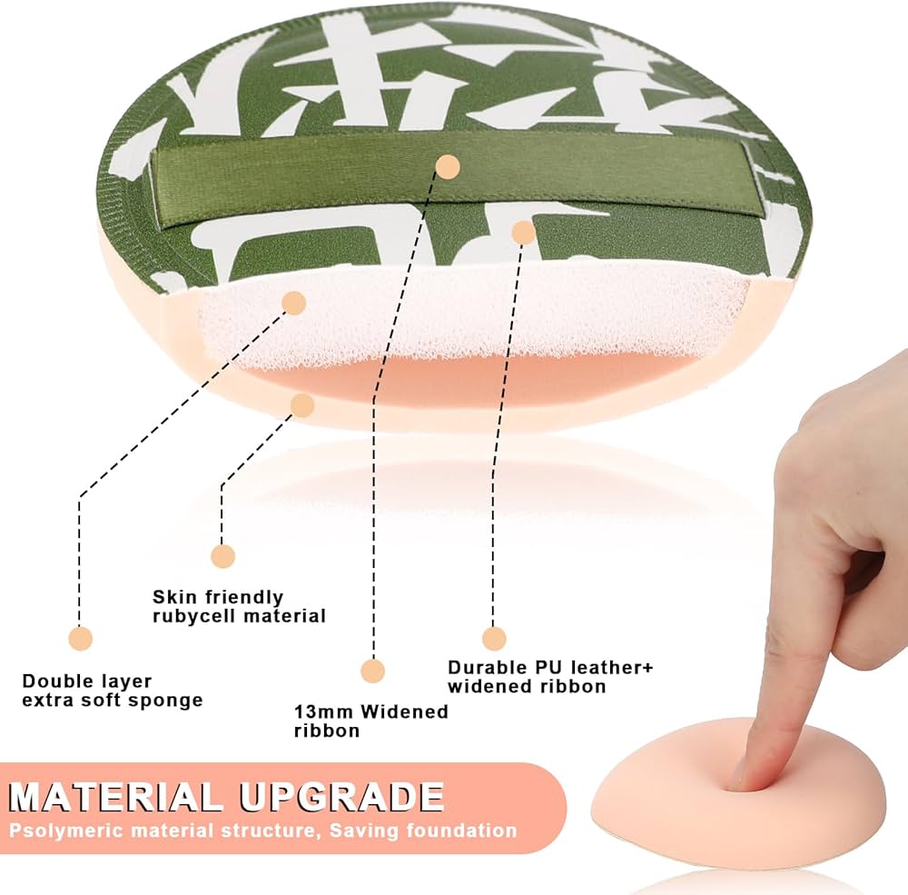 Problems Solved Korean makeup sponge puffs, 4-pack, teardrop shape, ideal for foundation, concealer, and setting powder application.