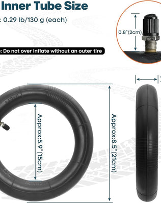 Problems Solved 8.5-inch electric scooter inner tube, 2-pack, compatible with various scooter models, shown in the image.