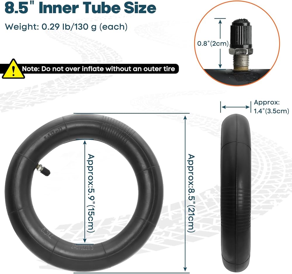 Problems Solved 8.5-inch electric scooter inner tube, 2-pack, compatible with various scooter models, shown in the image.